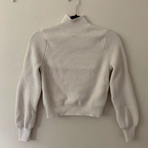 Zara Creme Balloon Knit Sweater